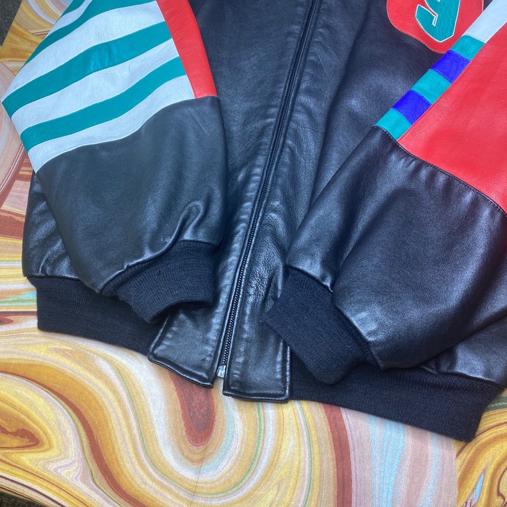 Vintage 9 Ball Leather Jacket 90’s Seinfeld Color - Picture 7 of 9